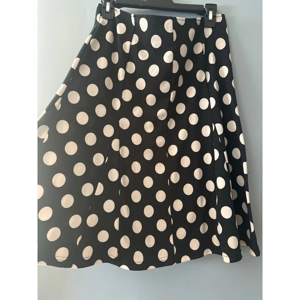 Robbie Bee Polka Dot Skirt Women’s Size 10 Academia Coquette Romantic Chic - Picture 2 of 5